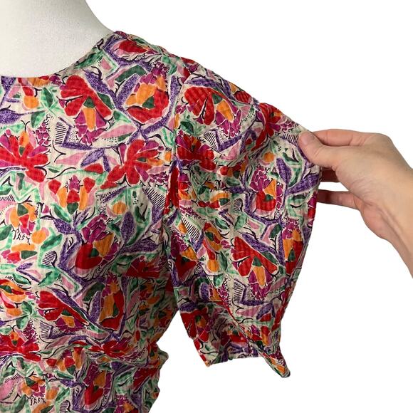 NWT ba&sh Amael colorful floral open back top - Small - Picture 2 of 13